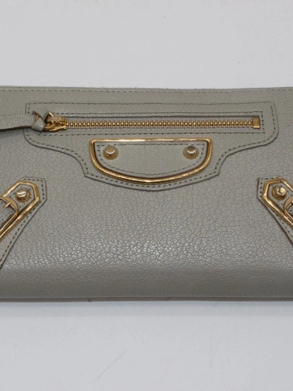 Balenciaga Metallic Edge Money Wallet - Gris Glace